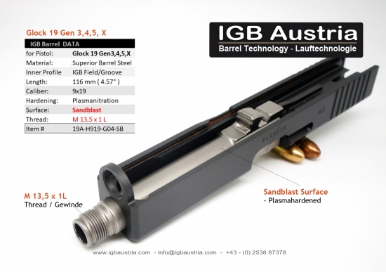 Preview: IGB Gewindelauf M13,5x1L für Glock 19IGB Gewindelauf M13,5x1L für Glock 19