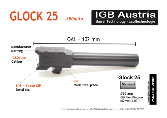 IGB .380auto Glock 25