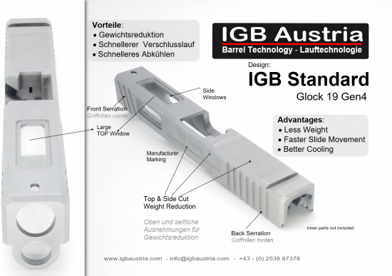 "IGB Standard"  Verschluss "Silber" Glock19Gen4