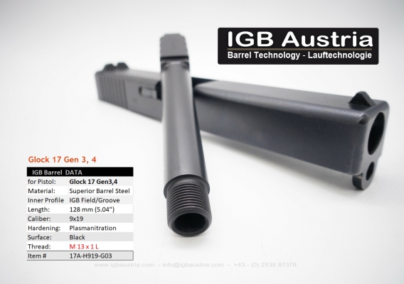 IGB Threaded Barrel M 13 x 1 L  17 Gen 3,4