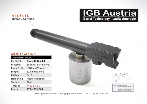 IGB Threaded Barrel M13,5x1L Glock 17 Gen 3,4