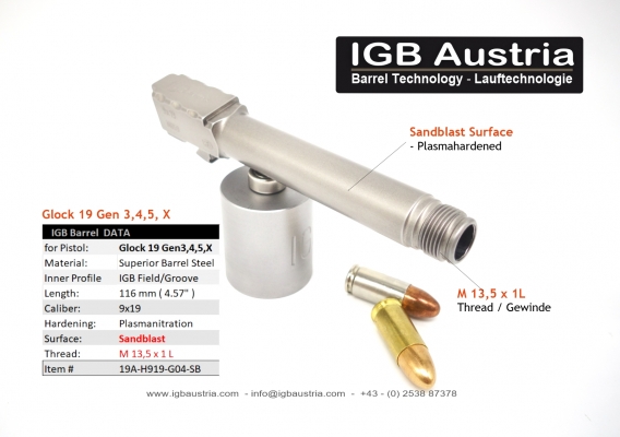 IGB Gewindelauf M13,5x1L für Glock 19