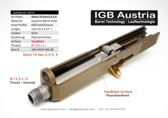 IGB Gewindelauf M13,5x1L für Glock 19