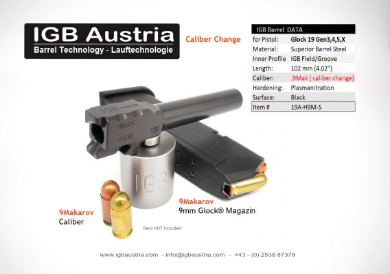 Glock 19, 9Makarov, IGBAustria Kaliberwechsel