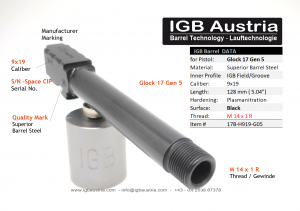 Glock 17 Gen5 Gewindelauf M14x1R