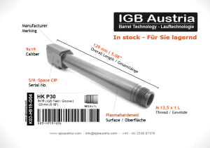 HK P30 Standardgewindelauf 9x19 M13,5 x 1 L